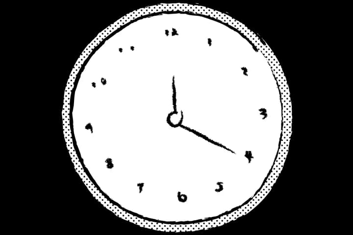 A clock referencing selecting a collection time for your junk