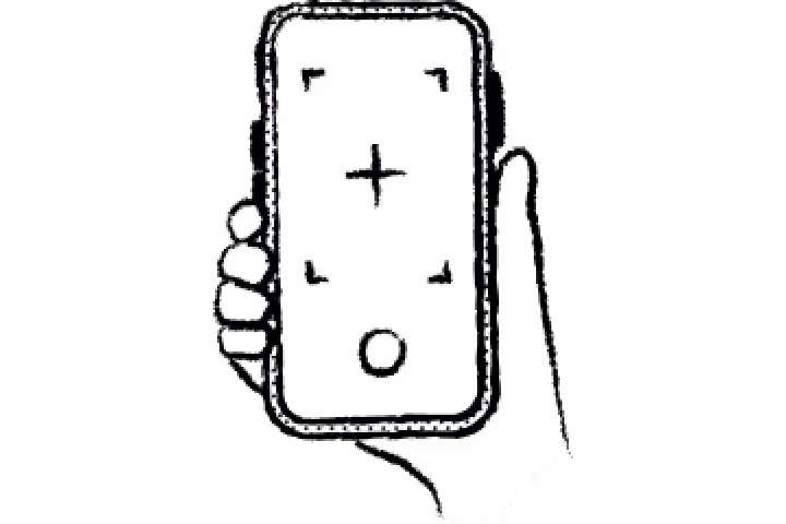 Illustration of a hand holding a smartphone with a camera interface, symbolising taking a photo or posting a junk removal job